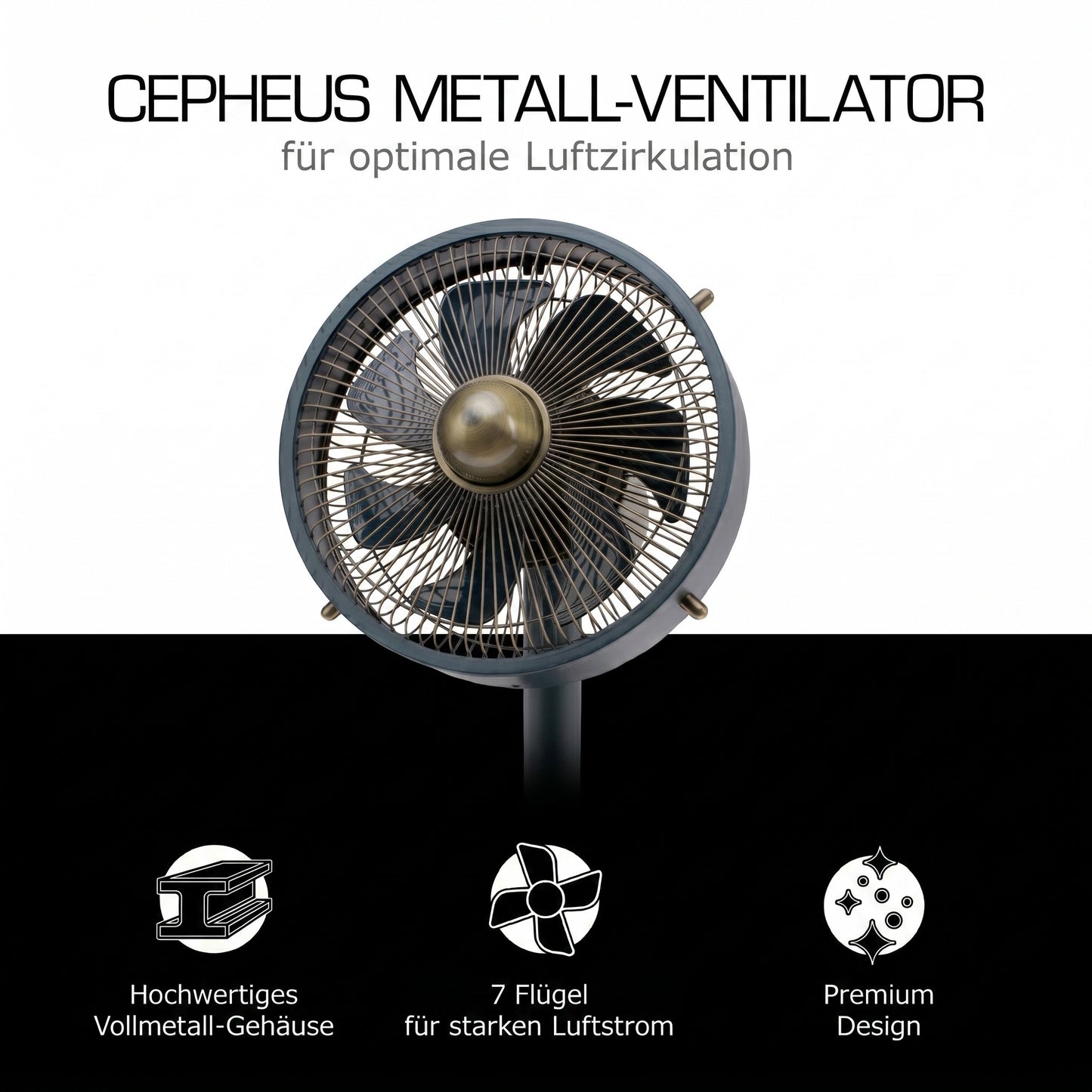 Cepheus Metall-Tischventilator - Testsieger
