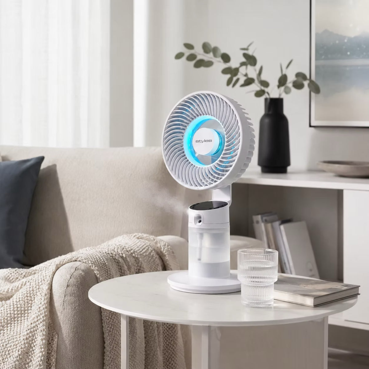 Dia 3-in-1 Akku-Tischventilator, Lüftkühler mit Ambientelicht