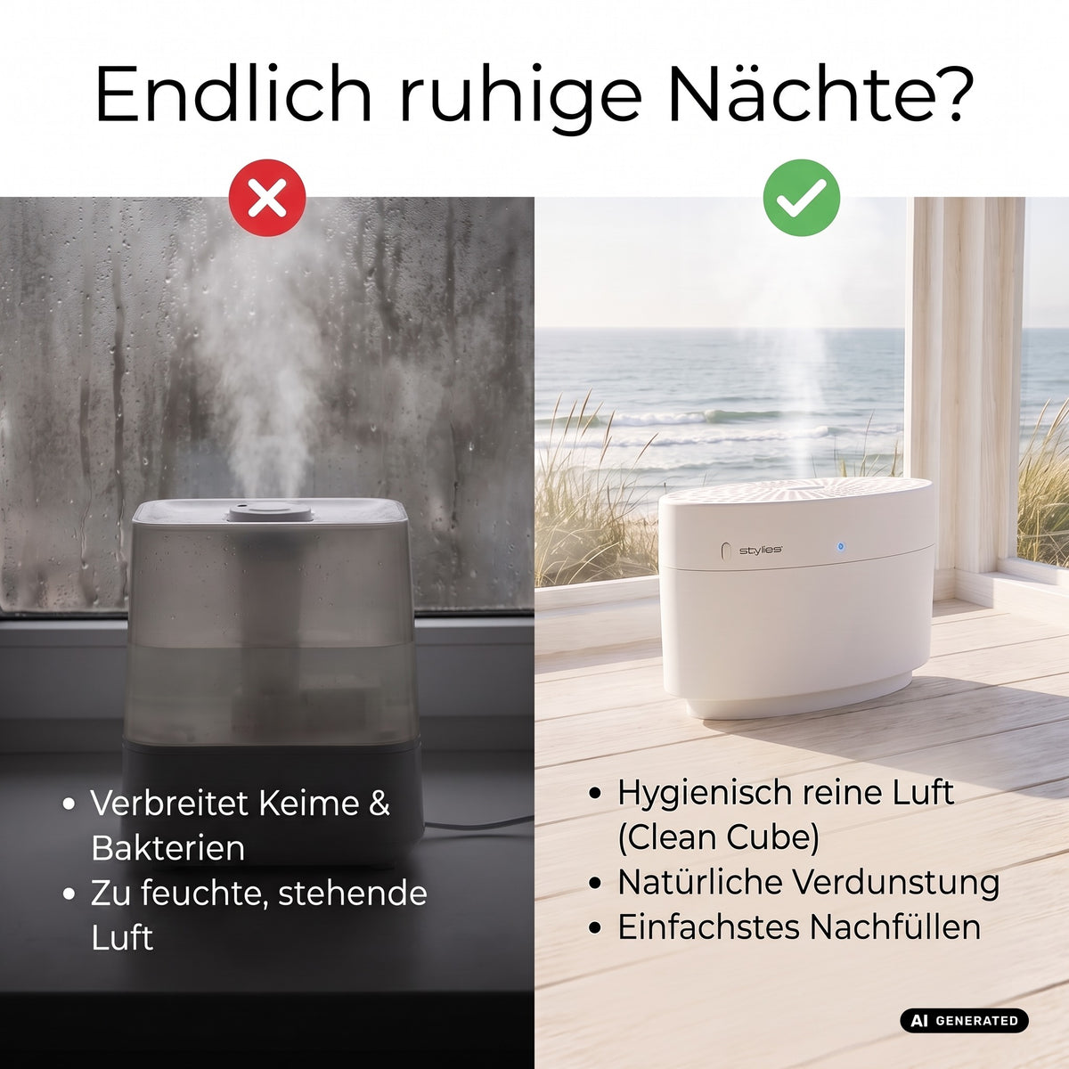 Carina Ultrasonic Humidifier – Quiet, Hygienic &amp; Efficient
