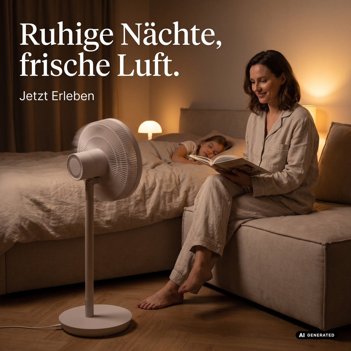 Antila 2-in-1 Stand- & Tischventilator mit Fernbedienung