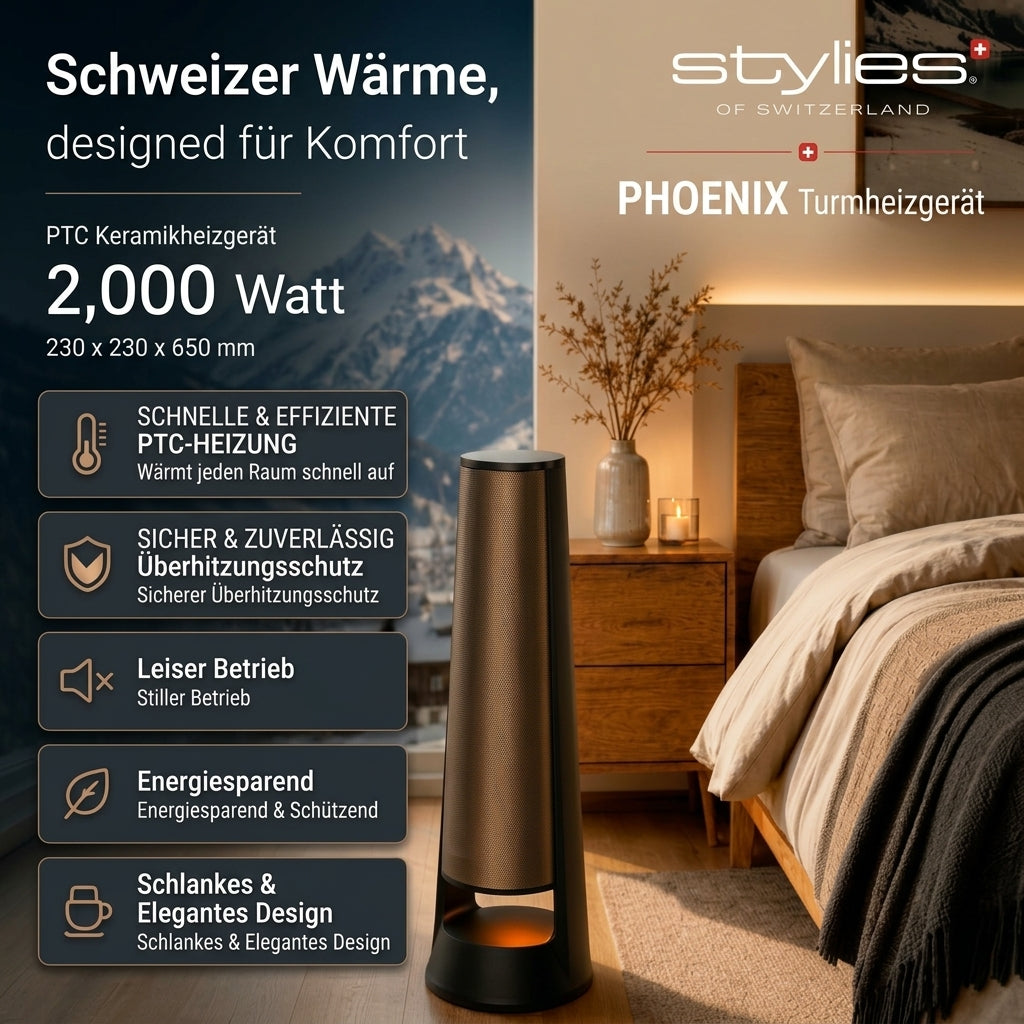 Phoenix Keramik-Heizlüfter mit Fernbedienung